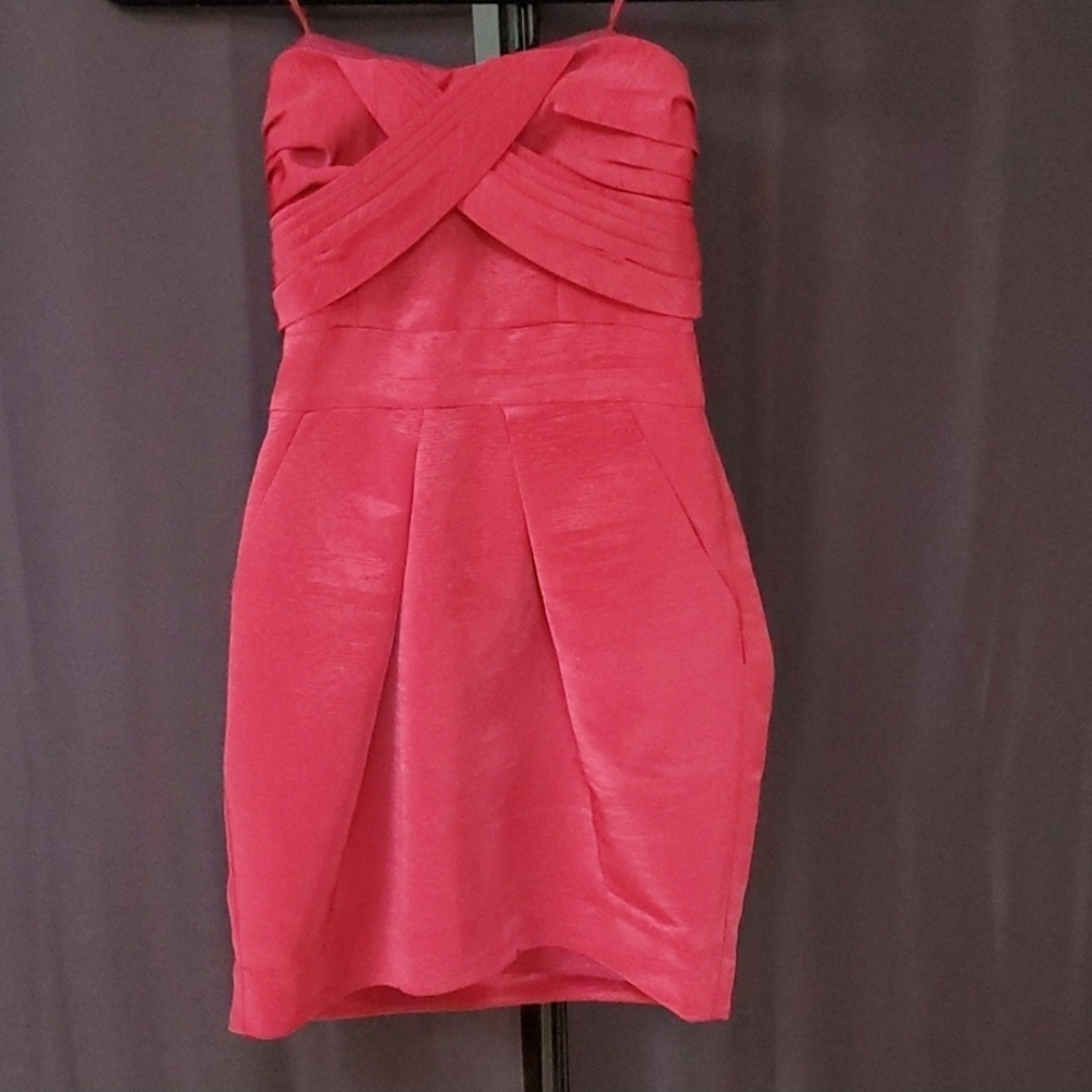 BCBGeneration Strapless Coral Dress